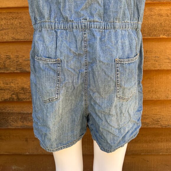 Universal Thread Womens Denim Jean Sleeveless Button-Up Jumper With Elastic Wais - Picture 9 of 9